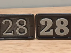 Home Plate Number 28 Multi-Color or Paintable 
