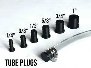 Tube barb plug - Hose end closure cap for tubing