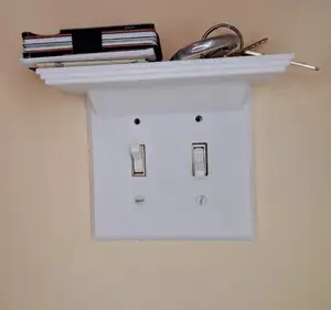 Double Light Switch Cover, with built-in shelf