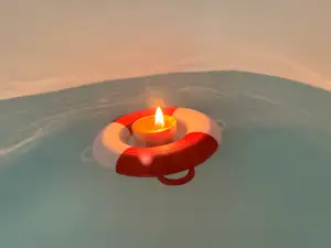 Pool floating candle lifebuoy