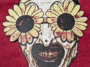 Art the Clown with sunflowers hueforge wall art