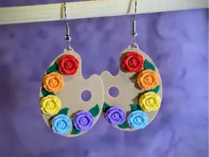 Rose Palette Earrings(Multi-Color Assembly Option)