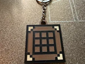 Minecraft-Inspired Crafting Table Keychain