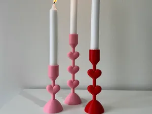 Heart Candlestick Holder Set