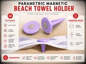 Parametric Magnetic Beach Towel Holder