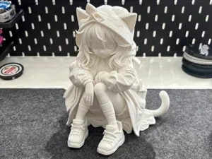 Cute Chibi Neko Girl | Adorable Cat Ear Figurine