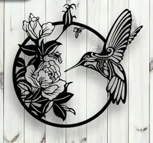 Wall Art - Hummingbird and Flower