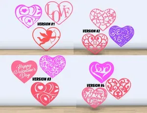 Valentine's Hearts - Table Decorations - 4 Versions
