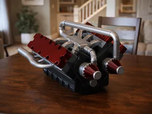 3D model of a working V6 engine