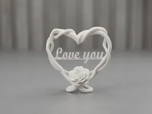 "Love You" – Filigranes Herz mit Rose