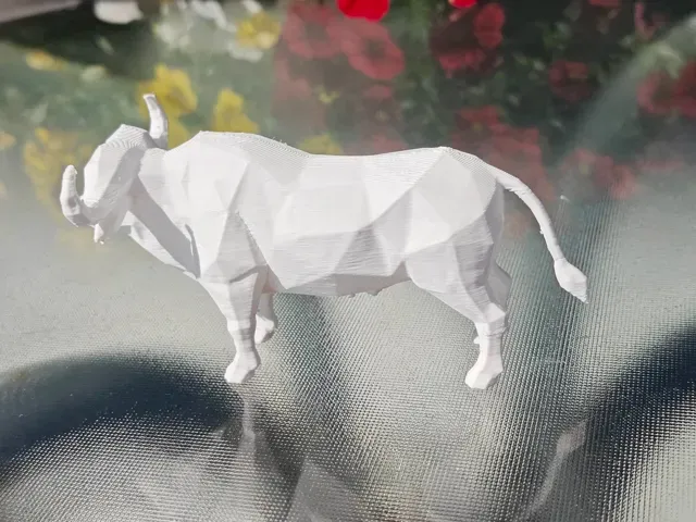 Geometric Low Poly Buffalo Figurine — Image 8 of 9
