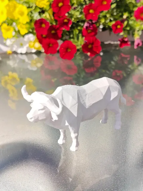 Geometric Low Poly Buffalo Figurine — Image 5 of 9