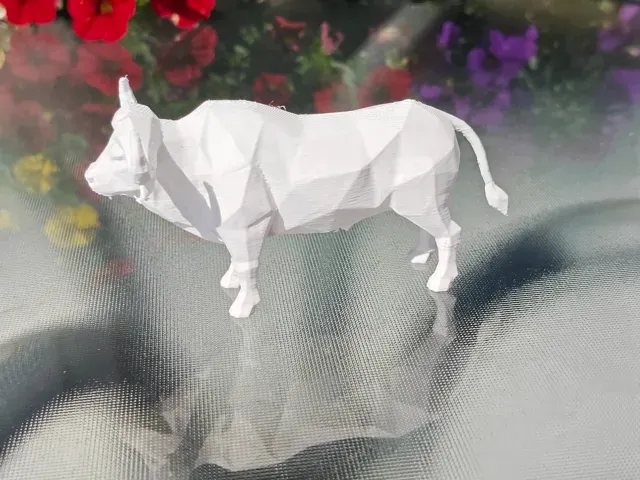 Geometric Low Poly Buffalo Figurine — Image 7 of 9