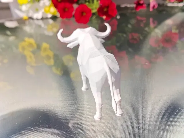 Geometric Low Poly Buffalo Figurine — Image 9 of 9