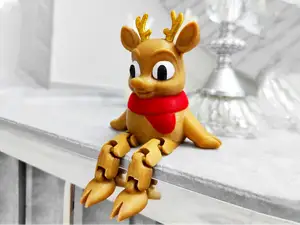 Articulated Christmas Reindeer Flexi Cute