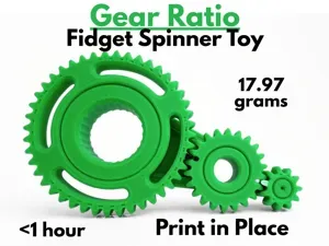 Gear Ratio Fidget Spinner Toy (Print in Place)