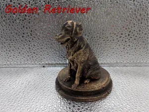 Golden Retriever Dog Bust – 7cm Miniature Statue