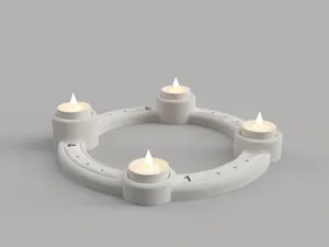 Modern Advent Wreath for LED Tealights