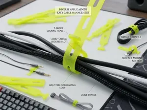 Flexible TPU Cable Tie – Reusable Cable Organizer