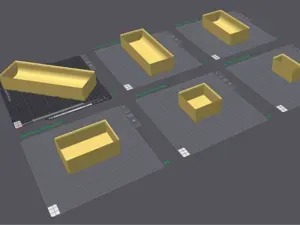 Gridfinity Bin 2x1 to 2x6 6U - Fingerslide Magnets