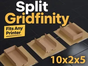 10x2 A1 Mini Gridfinity Bin 5U Dovetail Split Fit