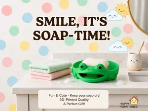Cute Frog Soap Dish - Elevated Drying Tray