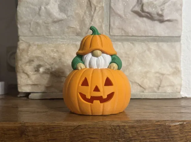 Gnome GlowPaws Tealight Holder Pumpkin — Image 2 of 4