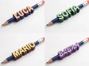 Customizable parametric pencil name Toppers