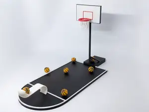 Mini Basketball Hoop Replica w/ Slingshot & Ball