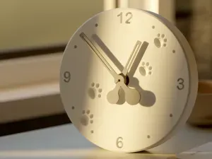 Simple Clock with Paw Prints