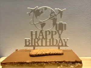 Happy Birthday Cake Topper ( Traveler)