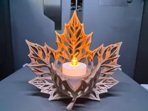 Autumn Leaf LED Tealight Holder – Cozy Fall