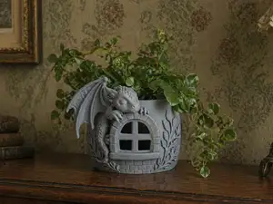 Cute Sleeping Dragon Planter – Fantasy Plant Pot