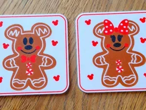 Mickey & Minnie Gingerbread Coasters