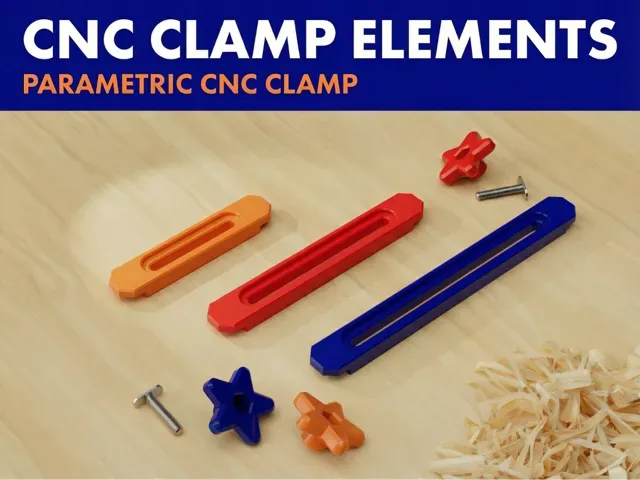 CNC Clamp Elements - Parametric Clamp + Knob