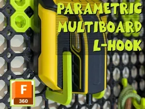 Parametric Multiboard L-Hook (Fusion 360)