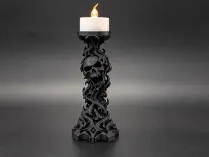 Screaming Skull Gothic LED Candle Holder–Halloween
