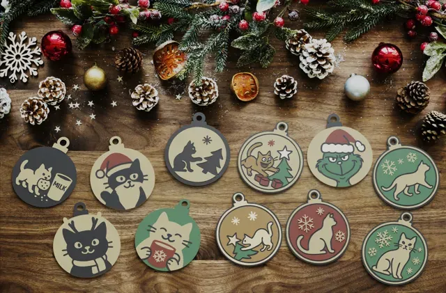 11 Christmas Cat Ornaments – Multicolor AMS Ready — Фото 2 из 15
