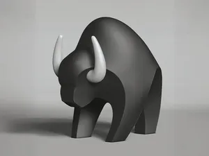 动物极简雕塑 牛