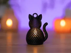 Black Cat Tea Light Lantern