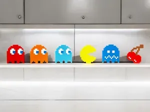 Retro Pac-Man Pixel Wall Art Set