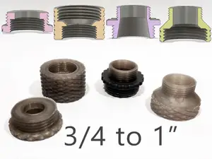 3/4 to 1 inch pipe thread adapters and couplers