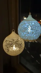 Christmas Tea Light Voronoi Ball Large & Small