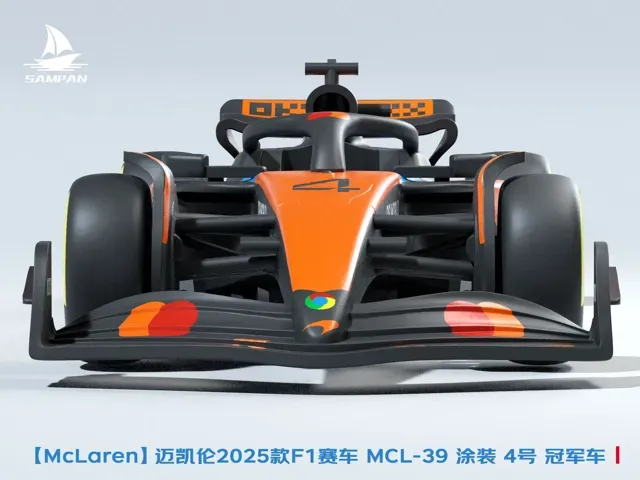 【McLaren】2025款F1冠军赛车 迈凯伦MCL39涂装 #4兰多・诺里斯座驾 组装/轮胎可动 — Image 3 of 9