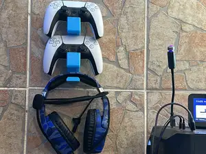 Wall Mount PS5 Xbox: 2 Controller & Headset Stand