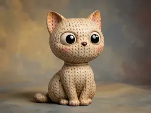 编织萌猫桌面摆件(无 AMS / 单色分件组装版)