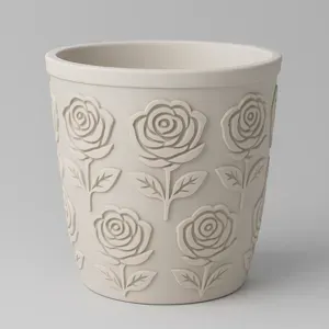 Planter - rose relief