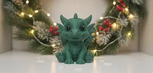 Cute Sitting Baby Dragon Holiday