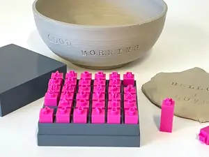 Schrift Stempel für Keramik und Polymerclay