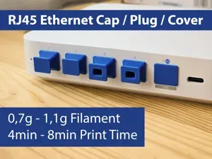 RJ45 Ethernet Port Cap Long, Short, Flat Version